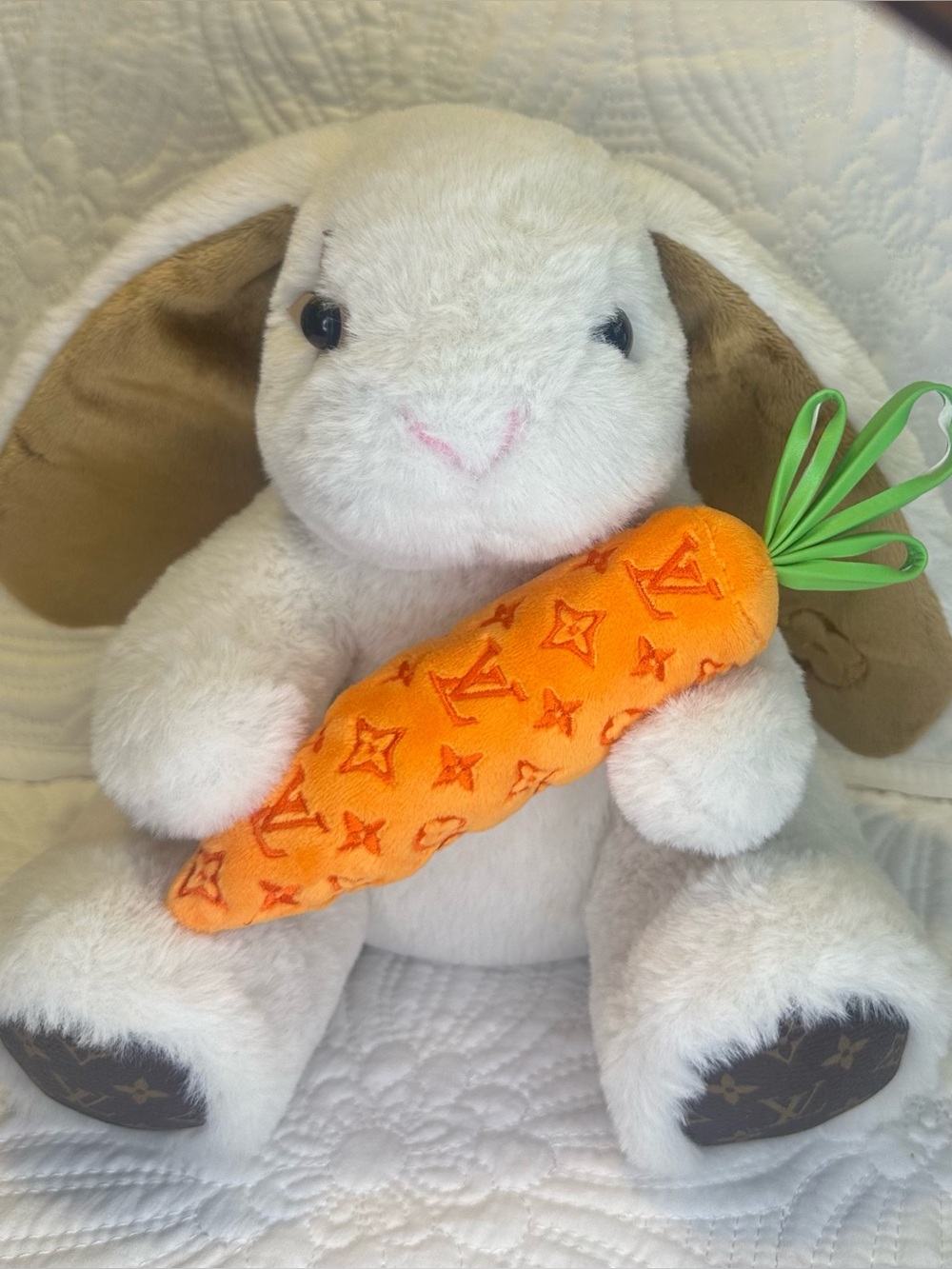 🐇 🥕 Louis Vuitton Plush DouDou Bunny with Orange Monogram 🥕🐇